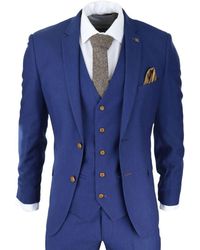 Paul Andrew - 3 Piece Royal Birdseye Classic Suit Canvas - Lyst