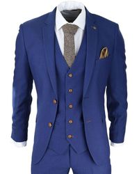 Paul Andrew - 3 Piece Royal Birdseye Classic Suit Canvas - Lyst