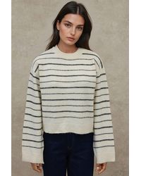 Hiccup - Striped Crew Neck Soft Touch Sweater - Lyst