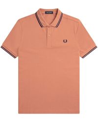 Fred Perry - Twin Tipped Light Rust Polo Shirt - Lyst