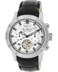 Heritor - Hannibal Semi-Skeleton Leather-Band Watch - Lyst