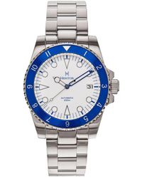 Heritor - Luciano Bracelet Watch W/date - Blue/white Stainless Steel - Lyst