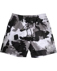 Dolce & Gabbana - Witte Camouflage Dg Logo Badkleding - Lyst