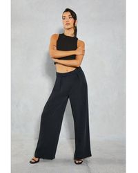 MissPap - Pleat Front Relaxed Wide Leg Trousers - Lyst