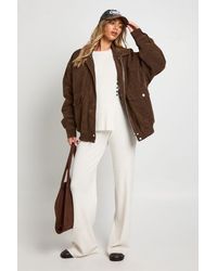 Boohoo - Tall Chunky Rib Button Hem Detail Crew Neck Jumper And Straight Leg Trouser Co-Ord - Lyst