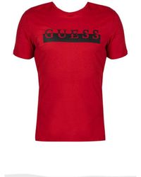 Guess - T-shirt Lumy Mannen Rood - Lyst