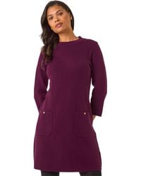 Roman - Patch Pocket Knit Dress - Lyst