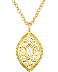 The Jewellery Stockroom - 18Ct Plated Sterling Paisley Cz Drop Pendant - Lyst
