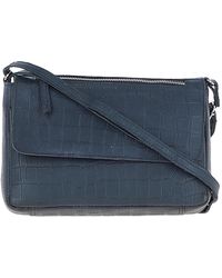 Ashwood Leather - 'Valentina' Flap Over Croc Print Real Shoulder Bag - Lyst
