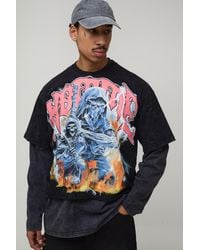 BoohooMAN - Oversized Washed Homme Gothic Graphic Distressed T-Shirt - Lyst