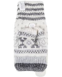 Heat Holders - Ladies Warm Fairisle Patterned Thermal Fingerless Converter Gloves - Lyst