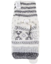 Heat Holders - Ladies Warm Fairisle Patterned Thermal Fingerless Converter Gloves - Lyst