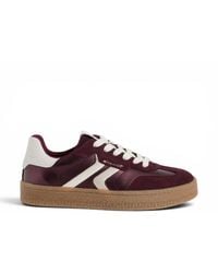 Tamaris - Burgundy Leather Trainers Sneaker Shoes - Lyst