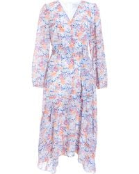 Quiz - Multicoloured Ditsy Print Chiffon Wrap Midi Dress - Lyst