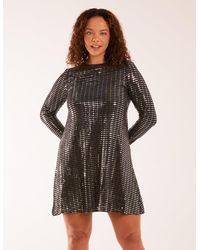 Blue Vanilla - Long Sleeve Mirrored Swing Dress - Lyst