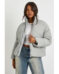 Boohoo - Short Quilted Puffer Jacket - Lyst
