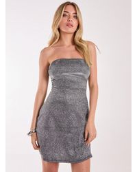 Pink Vanilla - Metallic Two Tone Back Bow Dress - Lyst