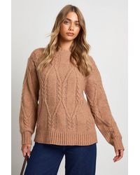 Boohoo - Super Soft Cable Knit Knitted Jumper - Lyst