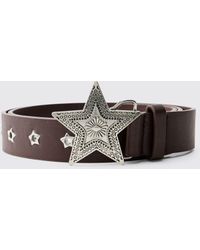 BoohooMAN - Pu Star Buckle Belt - Lyst