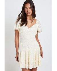 Boohoo - Burnout Floral Milkmaid Frill Detail Dress - Lyst