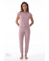 Penti - Midnight Ribbed Short Sleeve Pajama Set - Lyst