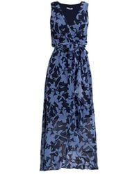 Gina Bacconi - Alaura Long Printed Sleeveless Dress With Surplice Neckline - Lyst