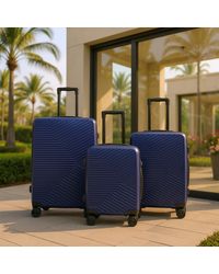 Infinity Leather - Hardshell Suitcase Robust 8 Wheel Luggage Cabin Case Bag Abs - Lyst