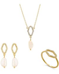 Orphelia - 'Normandy' 925 Sterling Set: Necklace + Earrings + Ring - Lyst