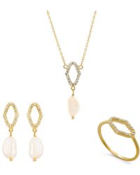 Orphelia - 'Normandy' 925 Sterling Set: Necklace + Earrings + Ring - Lyst