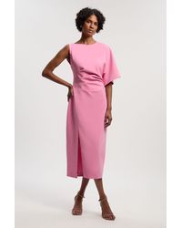 Karen Millen - Soft Tailored One Shoulder Pencil Midi Dress - Lyst