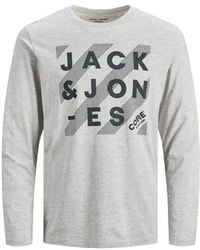 Jack & Jones - Long Sleeve Cotton Crew Neck T-Shirt - Lyst