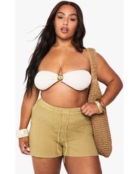 Boohoo - Plus Cheesecloth Beach Shorts - Lyst