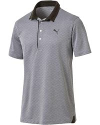 PUMA - Diamond Jaquard/Khaki Performance Fit Golf Polo Shirt 576125 04 - Lyst
