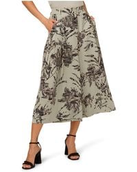 Adrianna Papell - Printed Airflow Zip Fly Wide Leg Soft Gaucho Trouser - Lyst