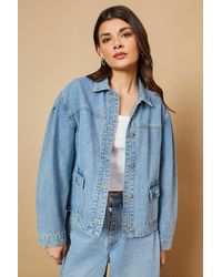 Oasis - Denim Jacket With Patch Pockets - Lyst