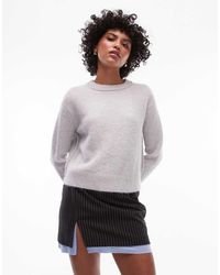 TOPSHOP - Knitted Crew With Raglan And Exposed Seam Jumper - Lyst