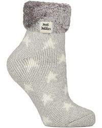 Heat Holders - Ladies Ribbed Cuff Thermal Bed Socks For Lounging Around - Lyst