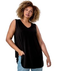 Roman Curve - Plain V-Neck Vest Top - Lyst