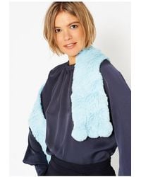 Jayley - Hand Knitted Faux Fur Scarf - Lyst
