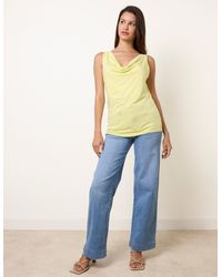 Blue Vanilla - Sleeveless Cowl Neck Viscose Jersey Top - Lyst