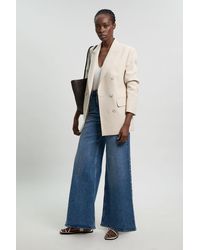 Karen Millen - Tailored Double Breasted Ruched Sleeve Blazer - Lyst