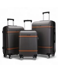 Infinity Leather - Hardshell Charcoal Cabin Suitcase Robust Abs Lightweight Luggage Holiday Bag - Lyst