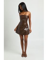 Boohoo - Leather Look Mock Croc Bandeau Mini Dress - Lyst