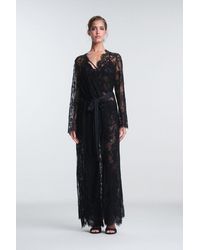 Penti - Embroidered Maxi Robe With Tie Front - Lyst