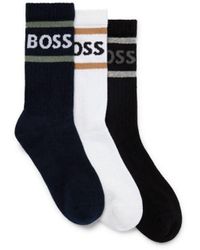 BOSS by HUGO BOSS - 3 Pack Rib Stripe Sock - Lyst