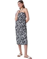 Roman - Animal Print Stretch Bandeau Midi Dress - Lyst