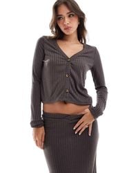 Vero Moda - Mix & Match Ribbed Jersey Cardigan Co-Ord - Lyst