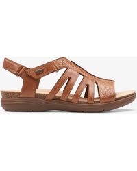 Clarks - April Belle Tan Leather Sandals - Lyst