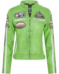 Infinity Leather - Biker Racing Badges Jacket-Eastleigh Lamb Leather - Lyst