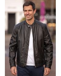 Ashwood Leather - Real Mandarin Collar Biker Jacket - Lyst